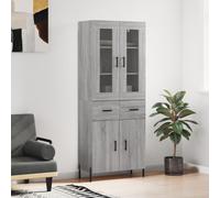 vidaXL Highboard Sideboard Cupboard Side Cabinet Grey Sonoma Engineered Wood