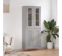 vidaXL Highboard Grey Sonoma 69.5x34x180 cm Engineered Wood