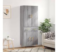 vidaXL Highboard Grey Sonoma 69.5x34x180 cm Engineered Wood