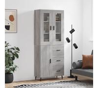 vidaXL Highboard Sideboard Cupboard Side Cabinet Grey Sonoma Engineered Wood
