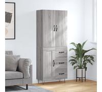 vidaXL Highboard Grey Sonoma 69.5x34x180 cm Engineered Wood