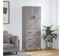 vidaXL Highboard Grey Sonoma 69.5x34x180 cm Engineered Wood