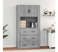 vidaXL Highboard Grey Sonoma Engineered Wood Cupboard Sideboard Side Cabinet
