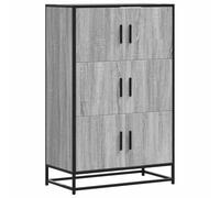 vidaXL Highboard Grey Sonoma - Engineered Wood & Metal 68x35x106.5 cm - Modern Storage Cabinet for Living Room, Dining, Office