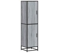 vidaXL Highboard - Grey Sonoma Engineered Wood/Metal Tall Cabinet for Living/Dining Room/Office - 35.5x35x139 cm