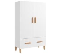 vidaXL Highboard Living Room Furniture Tall Buffet Cabinet Sideboard Cupboard Console Cabinet Highboard with Drawer White Engineered Wood