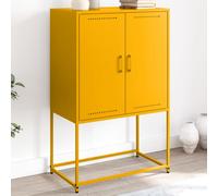 vidaXL Highboard Mustard Yellow 68.5x38.5x107 cm Steel