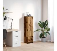vidaXL highboard old wood 29.5x34x119.5 cm - engineered wood storage cabinet with adjustable door for living room/dining area