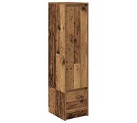 vidaXL highboard old wood 29.5x34x119.5 cm - engineered wood storage cabinet with adjustable door for living room/dining area