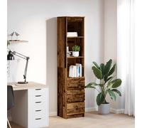 vidaXL Highboard Cabinet - Old Wood, Engineered, 3 Drawers & Shelves, 37.5x35x180cm - Living-Bedroom Storage