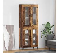 Highboard Storage Cabinet Old Wood 69.5x34x180cm Engineered Wood Wall-Mount 2dr