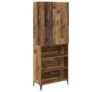 vidaXL Highboard Old Wood 69.5 x 34 x 180 cm Engineered Wood, Living Room, Modern Storage Solutions, Wall-Mounted Highboard, Elegant Cabinet, Space-Saving Unit, Clutter-Free Decor