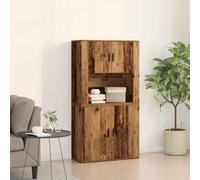vidaXL Highboard Old Wood 80 x 33 x 150 cm Engineered Wood