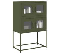 Highboard Olive Green 68x39x107 cm Steel