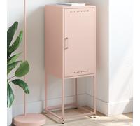 Highboard Pink Steel 36x39x107 cm Compact Storage Cabinet Industrial Wallmounts