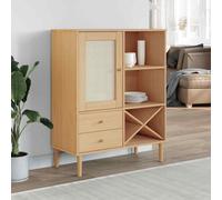 vidaXL Highboard SENJA Rattan Look Brown 90x40x112cm Solid Wood Pine NEW