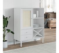 vidaXL Highboard SENJA Rattan Look White 90x40x112cm Solid Wood Pine NEW