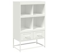 vidaXL Highboard Sideboard Buffet High Cabinet Storage Cupboard White Steel