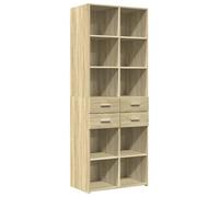 vidaXL Highboard Sideboard Cabinet Storage Cupboard - Sonoma Oak Engineered Wood, Modern Design, 70x42.5x185 cm