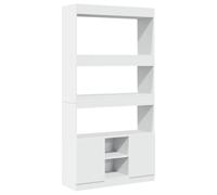 vidaXL Highboard Sideboard Cabinet - White Engineered Wood, 180cm Tall, 90kg Capacity - Ideal for Living Room, Bedroom, Office Storage