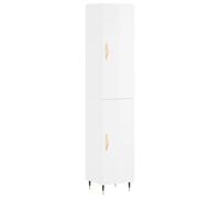 vidaXL Highboard High Gloss White 34.5X34X180 Cm Engineered Wood, White