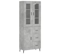 vidaXL Highboard Sideboard Cupboard Side Cabinet Concrete Grey Engineered Wood