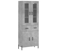 vidaXL Highboard Concrete Grey 69.5x34x180 cm Engineered Wood