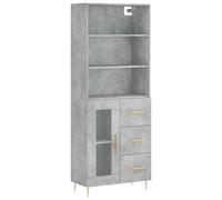 vidaXL Highboard Sideboard Cupboard Side Cabinet Concrete Grey Engineered Wood