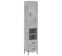 vidaXL Highboard Sideboard Cupboard Side Cabinet Concrete Grey Engineered Wood