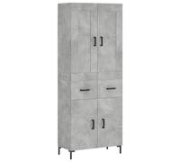 vidaXL Highboard Sideboard Cupboard Side Cabinet Concrete Grey Engineered Wood