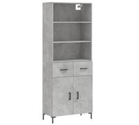 vidaXL Highboard Sideboard Cupboard Side Cabinet Concrete Grey Engineered Wood