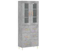 vidaXL Highboard Sideboard Cupboard Side Cabinet Concrete Grey Engineered Wood