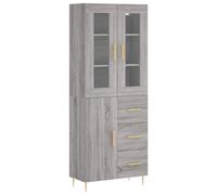 Highboard Grey Sonoma 69.5x34x180 cm Engineered Wood