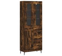 vidaXL Highboard Sideboard Cupboard Storage Cabinet Smoked Oak Engineered Wood