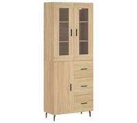 vidaXL Highboard Sideboard Cupboard Storage Cabinet Sonoma Oak Engineered Wood