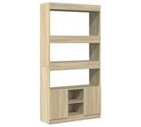 vidaXL Highboard Sideboard Cabinet/Cupboard - Ample Storage, Moisture, Engineered Wood, 92x33x180 cm, Sonoma Oak - For Living Room/Office/Bedroom