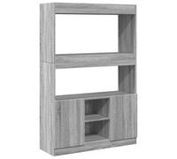 vidaXL Highboard Sideboard Side Cabinet Cupboard Grey Sonoma - Engineered Wood - 92x33x140 cm - Living/Bedroom/Office