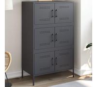 vidaXL Highboard Sideboard/Side Cabinet Storage Cupboard - Steel, Anthracite, 68x39x113cm - Industrial Style