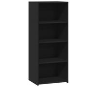 vidaXL Highboard Sideboard Storage Cabinet - Black Engineered Wood - Modern Furniture for Living Room - 50 x 41 x 124 cm