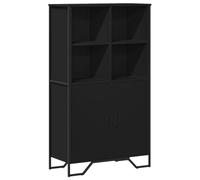 vidaXL Highboard/Sideboard Storage Cabinet Cupboard - Black Engineered Wood, Ample Storage, Versatile for Living Room/Office/Hallway - 79.5x35.5x137.5 cm