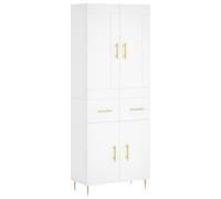 vidaXL 4 Door 2 Drawer White Highboard - Size: 180 x 34 x 69.5cm - Wilko