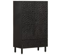 vidaXL Highboard Sideboard Storage Cupboard Cabinet Black Solid Wood Mango