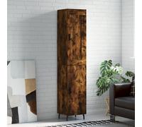 vidaXL Highboard Smoked Oak 34.5x34x180 cm Engineered Wood