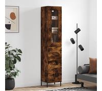 vidaXL Highboard Smoked Oak 34.5x34x180 cm Engineered Wood, Brown