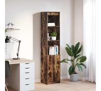 Highboard Smoked Oak 37.5x35x180 cm Engineered Wood Tall Storage Cabinet 5-Shelf