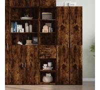 vidaXL Highboard Smoked Oak 40x42.5x185 cm Engineered Wood