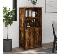 (smoked oak, 62 x 36 x 121.5 cm) vidaXL Highboard Sideboard Storage Cabinet Home Side Cabinet Engineered Wood