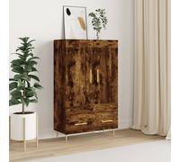 Highboard smoked oak 69.5x31x115 cm engineered wood & metal storage cabinet eco
