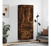 vidaXL Highboard Smoked Oak 69.5x34x180 cm Engineered Wood