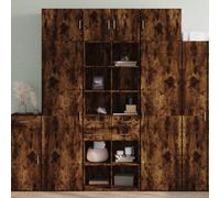 Vidaxl Highboard Smoked Oak 70X42.5X185 Cm Engineered Wood